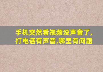 手机突然看视频没声音了,打电话有声音,哪里有问题