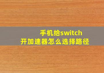 手机给switch开加速器怎么选择路径