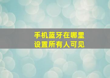 手机蓝牙在哪里设置所有人可见