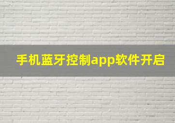 手机蓝牙控制app软件开启