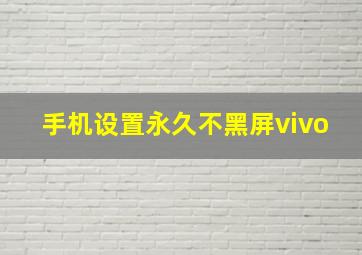 手机设置永久不黑屏vivo