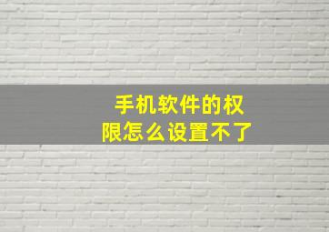 手机软件的权限怎么设置不了