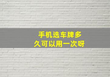 手机选车牌多久可以用一次呀