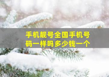 手机靓号全国手机号码一样吗多少钱一个