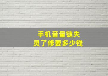 手机音量键失灵了修要多少钱