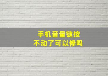 手机音量键按不动了可以修吗