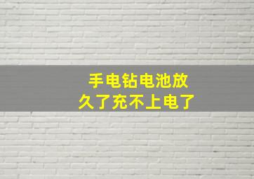 手电钻电池放久了充不上电了