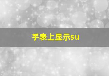 手表上显示su