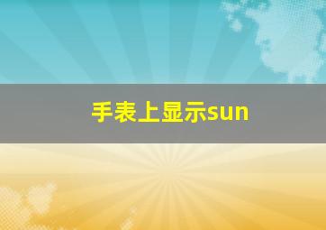 手表上显示sun