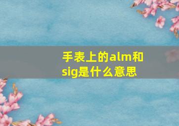 手表上的alm和sig是什么意思