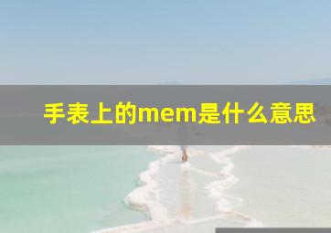 手表上的mem是什么意思