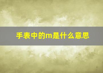 手表中的m是什么意思