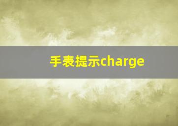 手表提示charge