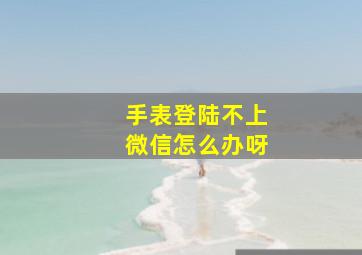 手表登陆不上微信怎么办呀