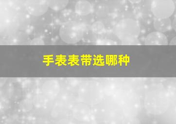 手表表带选哪种