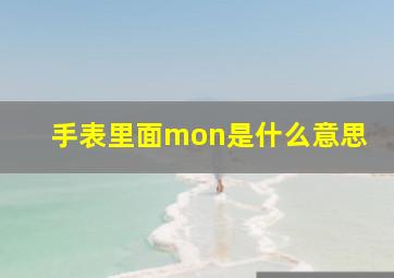 手表里面mon是什么意思