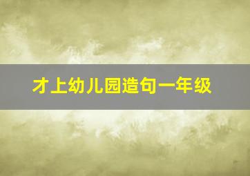 才上幼儿园造句一年级