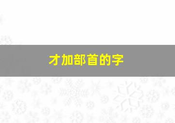 才加部首的字