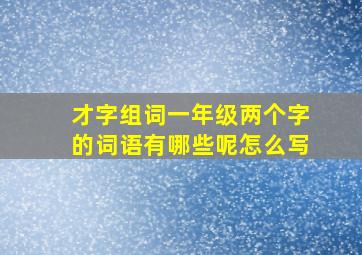 才字组词一年级两个字的词语有哪些呢怎么写