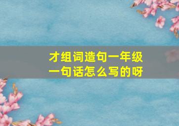 才组词造句一年级一句话怎么写的呀