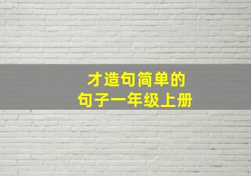 才造句简单的句子一年级上册