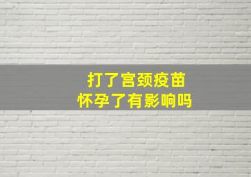 打了宫颈疫苗怀孕了有影响吗