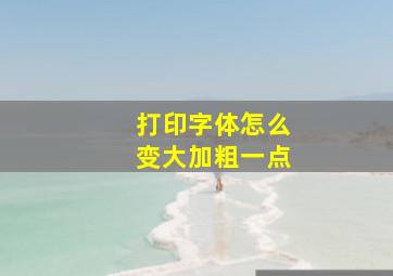 打印字体怎么变大加粗一点