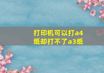 打印机可以打a4纸却打不了a3纸