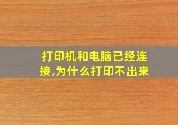 打印机和电脑已经连接,为什么打印不出来