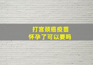 打宫颈癌疫苗怀孕了可以要吗