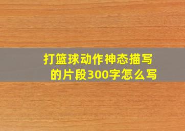 打篮球动作神态描写的片段300字怎么写