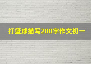 打篮球描写200字作文初一