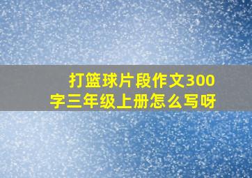 打篮球片段作文300字三年级上册怎么写呀