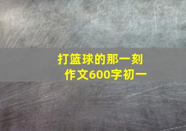 打篮球的那一刻作文600字初一