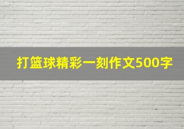 打篮球精彩一刻作文500字