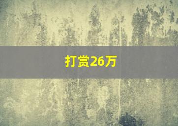 打赏26万