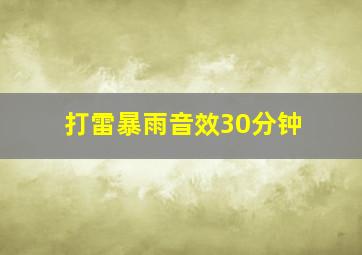 打雷暴雨音效30分钟