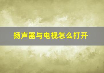 扬声器与电视怎么打开