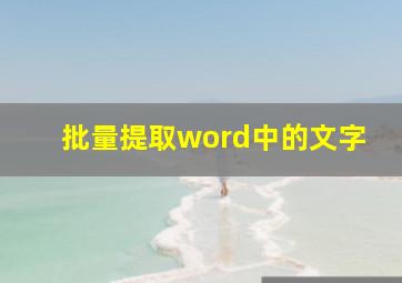 批量提取word中的文字