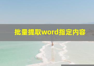 批量提取word指定内容