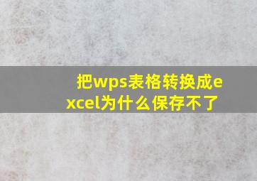 把wps表格转换成excel为什么保存不了