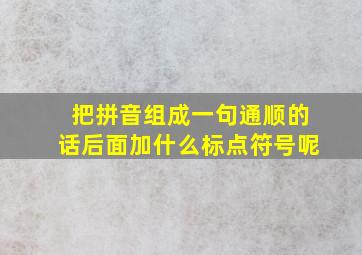 把拼音组成一句通顺的话后面加什么标点符号呢