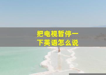 把电视暂停一下英语怎么说