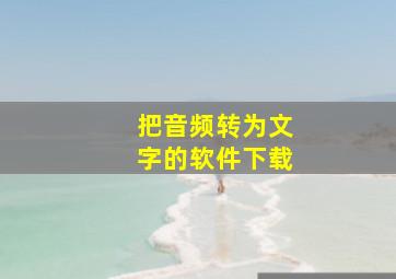 把音频转为文字的软件下载