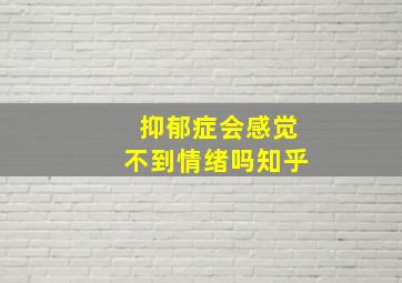 抑郁症会感觉不到情绪吗知乎