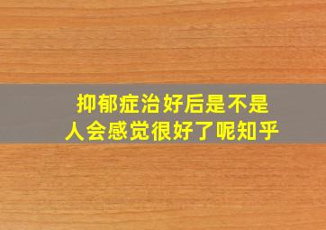 抑郁症治好后是不是人会感觉很好了呢知乎