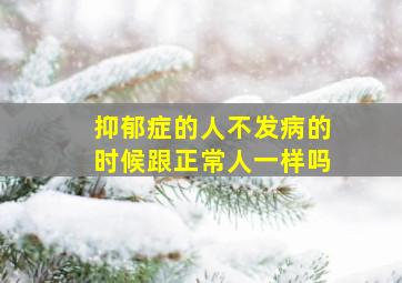 抑郁症的人不发病的时候跟正常人一样吗