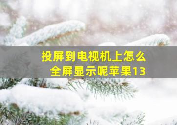 投屏到电视机上怎么全屏显示呢苹果13