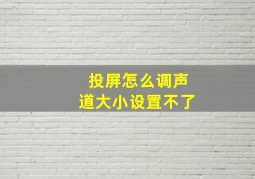 投屏怎么调声道大小设置不了