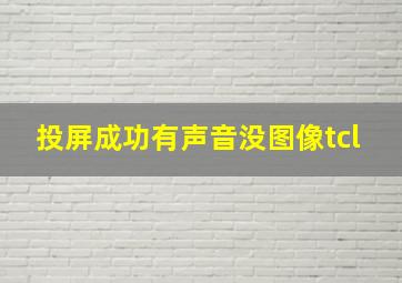 投屏成功有声音没图像tcl